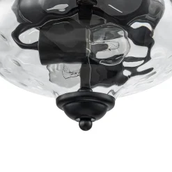 Farmhouse 2-light Round Hammered Glass Pendant Light