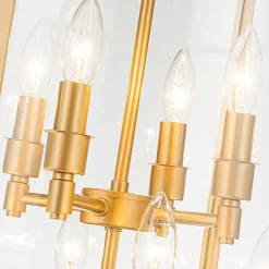 Farmhouse Wide Clear Glass Cylinder Cage Pendant