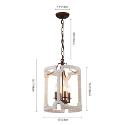 Farmhouse Wood Cylinder Pendant Light