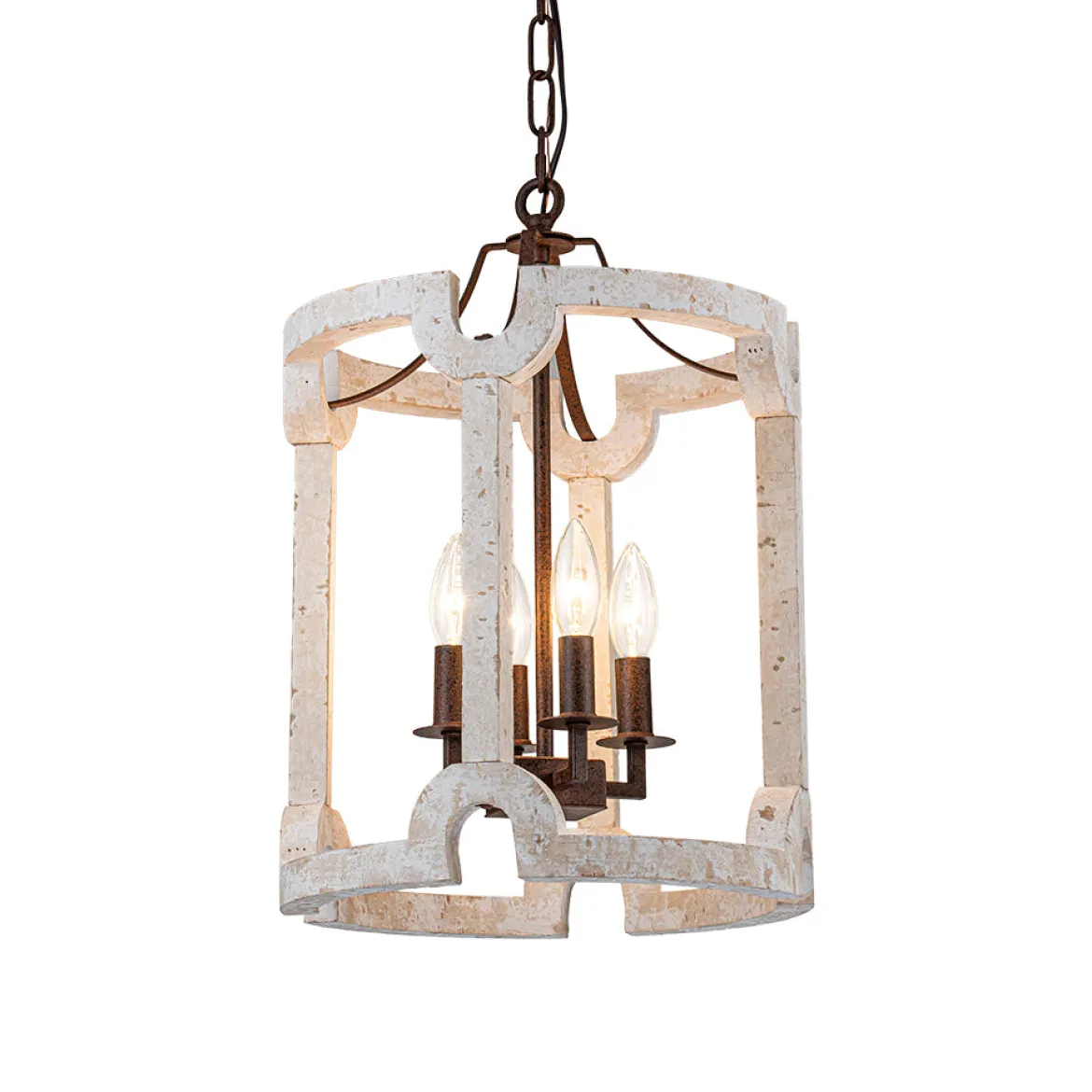 Farmhouse Wood Cylinder Pendant Light