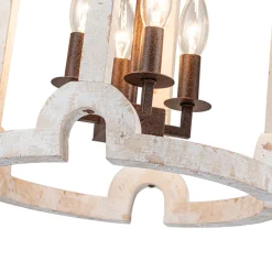 Farmhouse Wood Cylinder Pendant Light