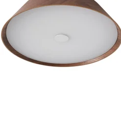 Farmhouse Wood Grain Dimmable LED Round Flush Mount Light