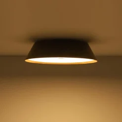 Farmhouse Wood Grain Dimmable LED Round Flush Mount Light