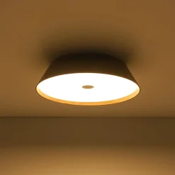 Farmhouse Wood Grain Dimmable LED Round Flush Mount Light