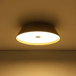 Farmhouse Wood Grain Dimmable LED Round Flush Mount Light