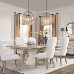 French Antique Brass Crystal Cage Chandelier