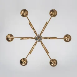 French Classic Brass Scrolling Candle Style Chandelier