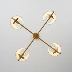 French Country 4-Light Fabric Round Candle Style Chandelier