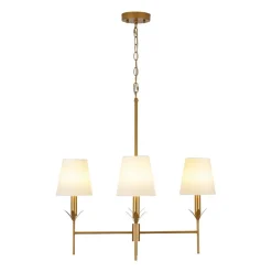 French Country 4-Light Fabric Round Candle Style Chandelier