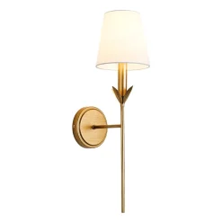 French Country 1-Light Fabric Conical Vanity Wall Sconce