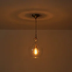 French Farmhouse 1-Light Glass Bell Kitchen Pendant Light