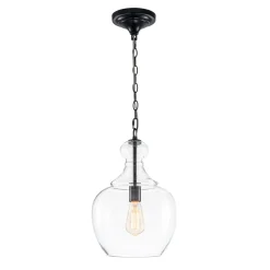 French Farmhouse 1-Light Glass Bell Kitchen Pendant Light