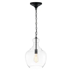 French Farmhouse 1-Light Glass Bell Kitchen Pendant Light