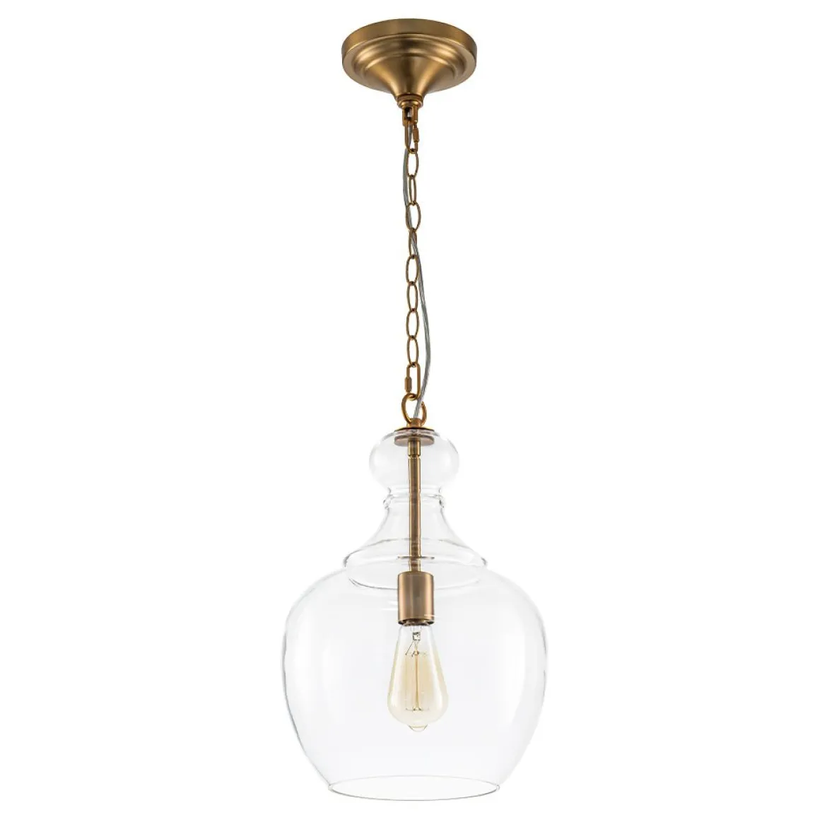 French Farmhouse 1-Light Glass Bell Kitchen Pendant Light