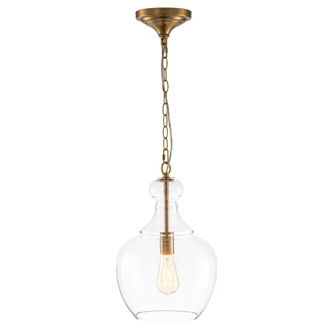 French Farmhouse 1-Light Glass Bell Kitchen Pendant Light