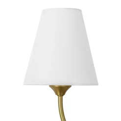 French 2-Light White Linen Conical Vanity Wall Sconce