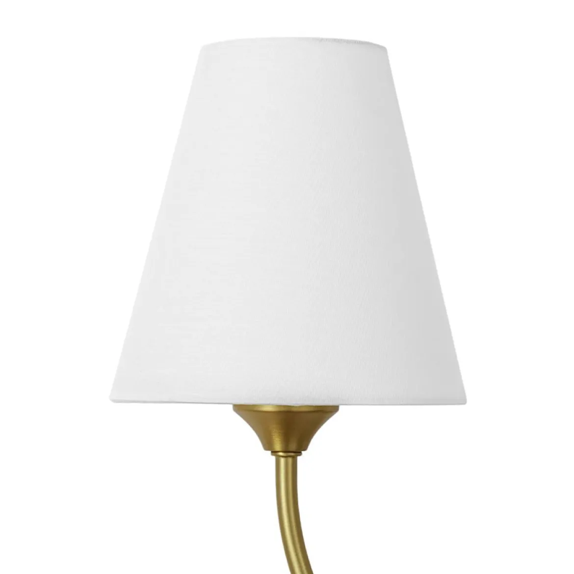 French 2-Light White Linen Conical Vanity Wall Sconce