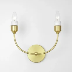 French 2-Light White Linen Conical Vanity Wall Sconce