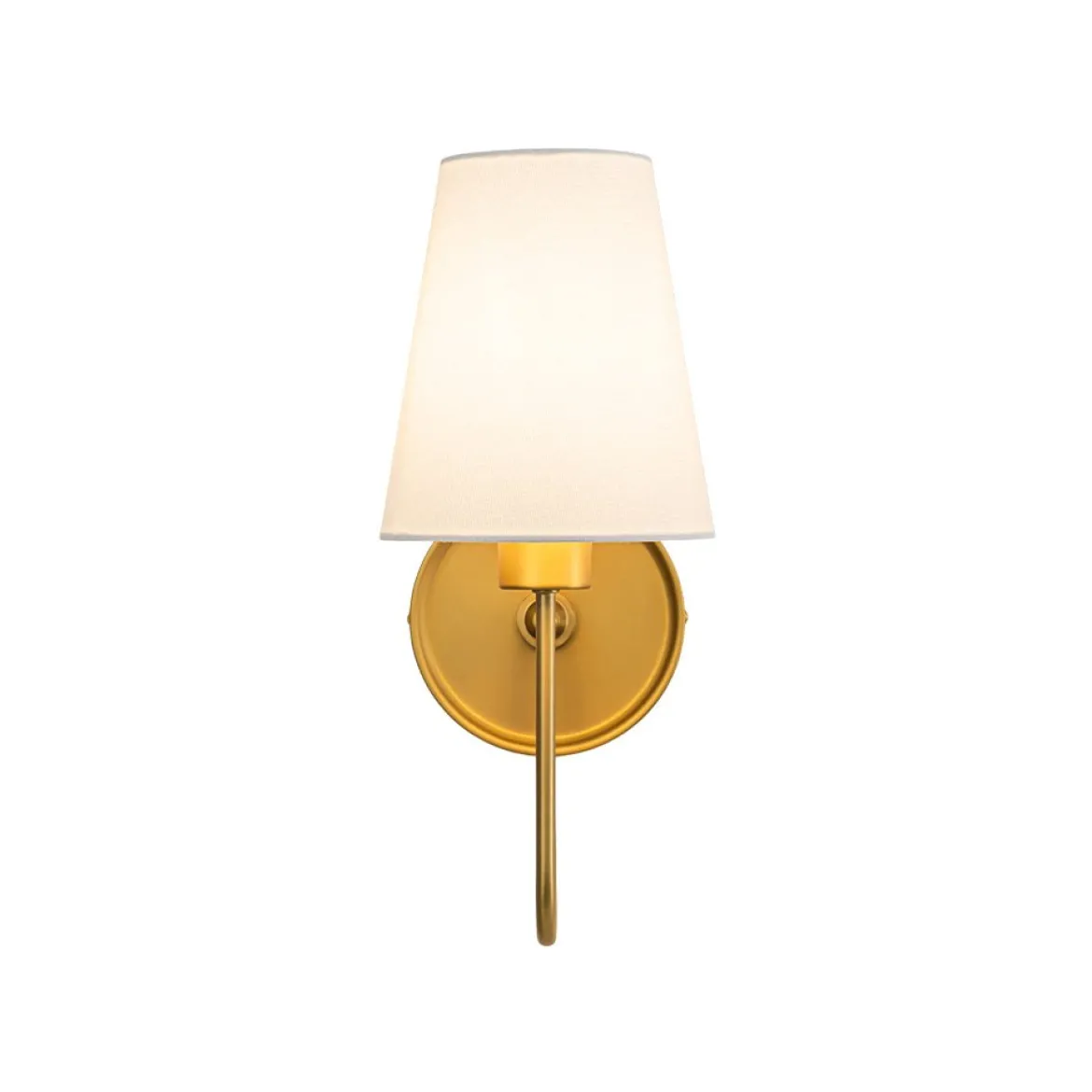 French 1-Light White Linen Conical Vanity Wall Sconce