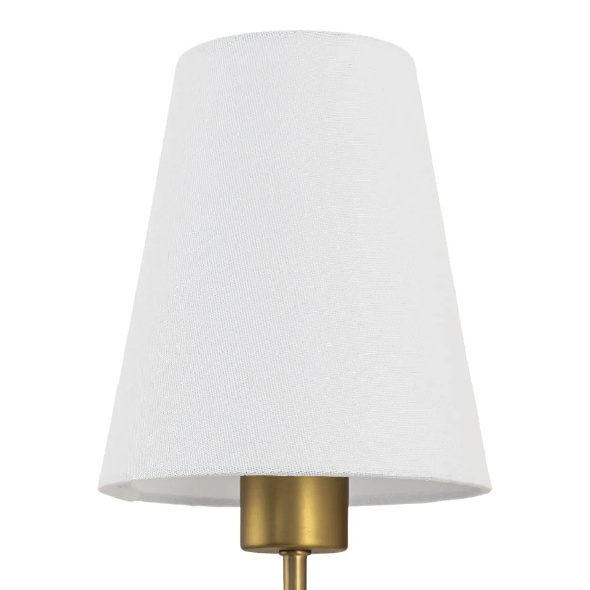 French 1-Light White Linen Conical Vanity Wall Sconce