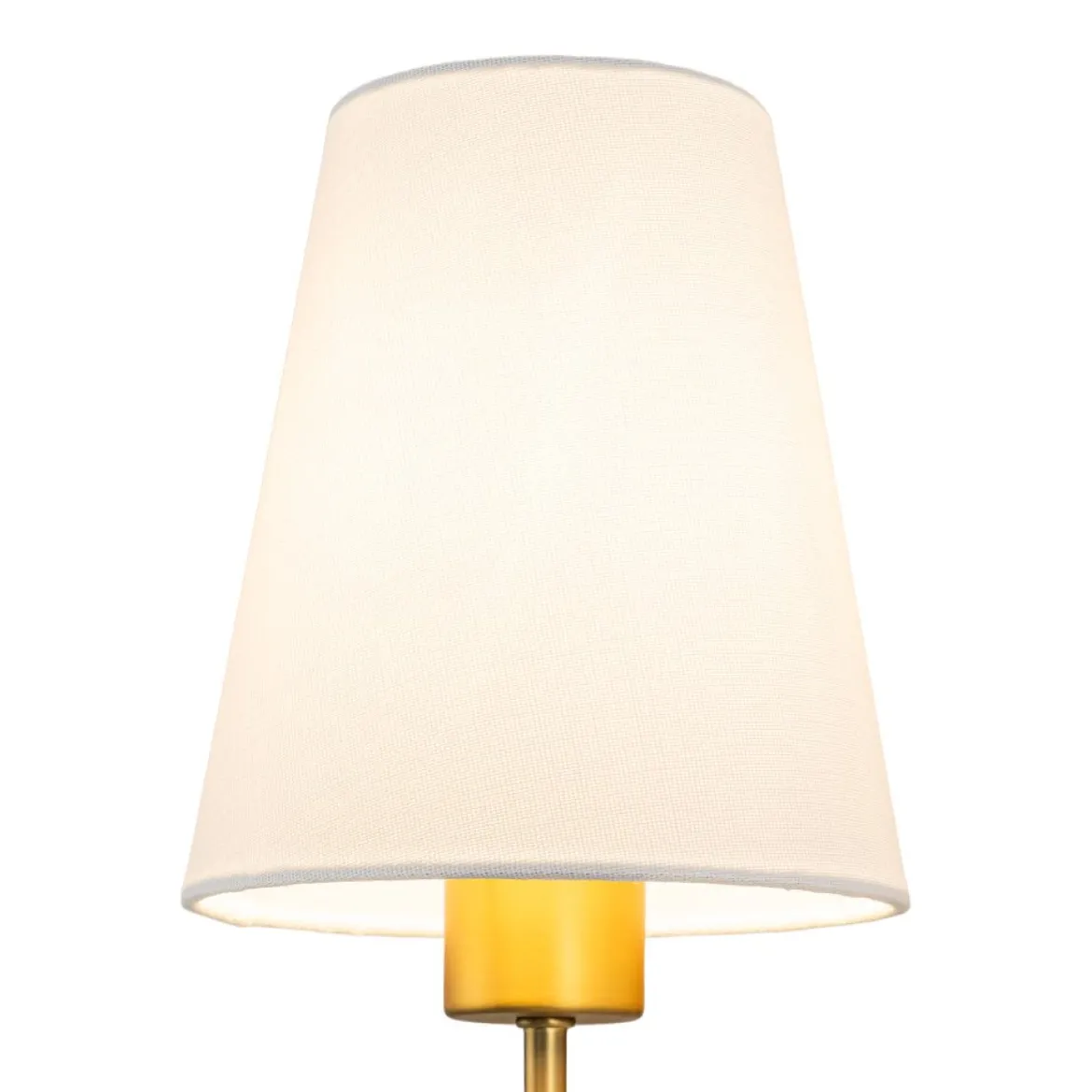 French 1-Light White Linen Conical Vanity Wall Sconce