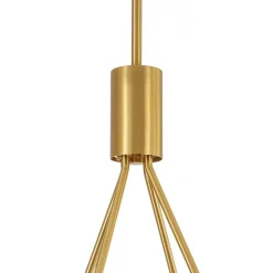 French Luxe Brass 4-Light White Linen Shade Candle Chandelier