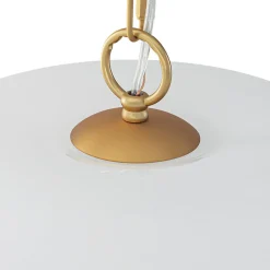 French Luxe 1-Light White Clouded Glass Round Pendant