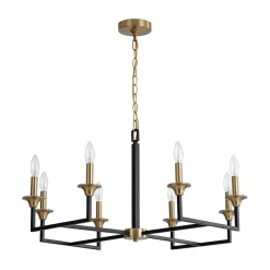 French Modern Iron 8-Light Candle Chandelier
