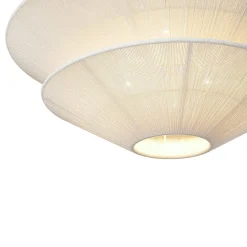 French 2-Tier Beige Woven Thread Cone Round Cage Chandelier