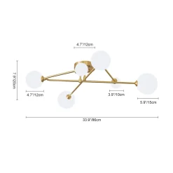 Frosted Bubble Linear Sputnik Semi Flush Mount