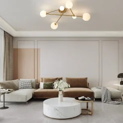 Frosted Bubble Linear Sputnik Semi Flush Mount