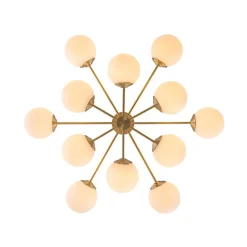 Frosted Glass Bubble 2-Tier Sputnik Semi Flush Chandelier