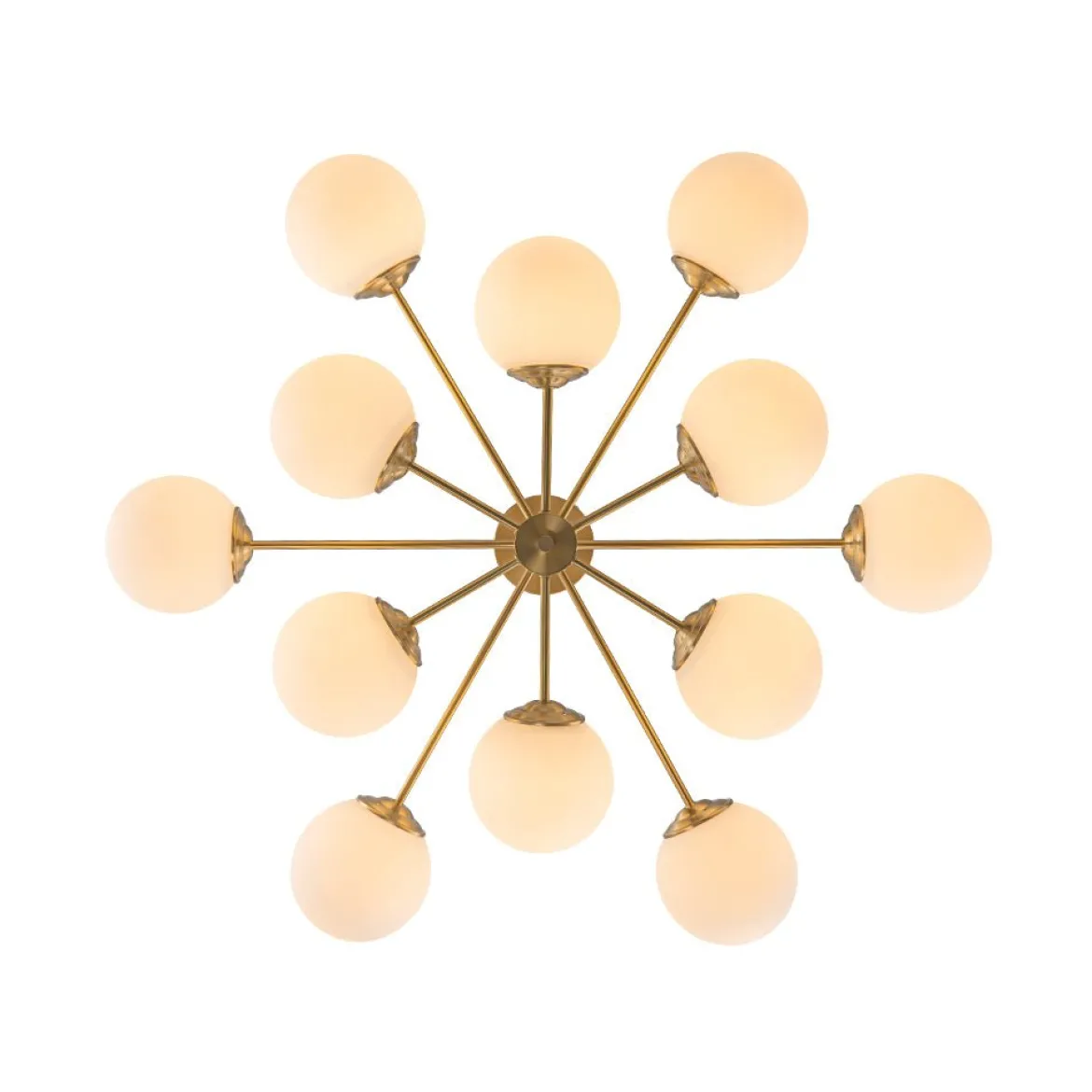 Frosted Glass Bubble 2-Tier Sputnik Semi Flush Chandelier