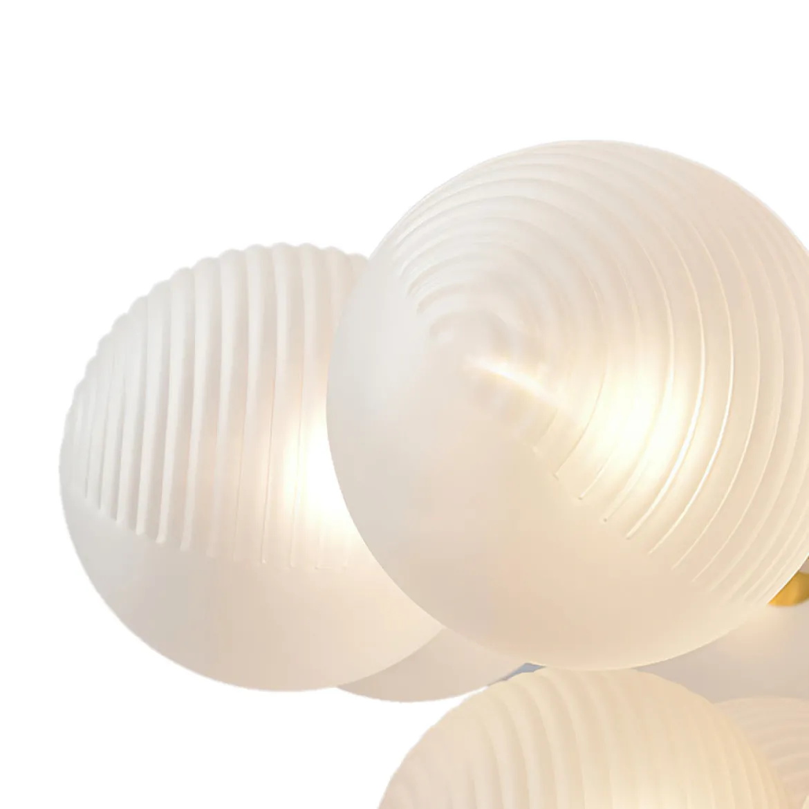 Frosted Ribbed Glass Bubble Chandelier