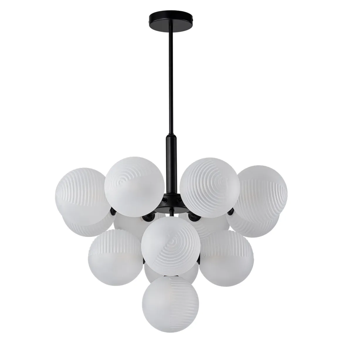 Frosted Ribbed Glass Bubble Chandelier