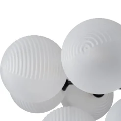 Frosted Ribbed Glass Bubble Chandelier