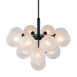 Frosted Ribbed Glass Bubble Chandelier