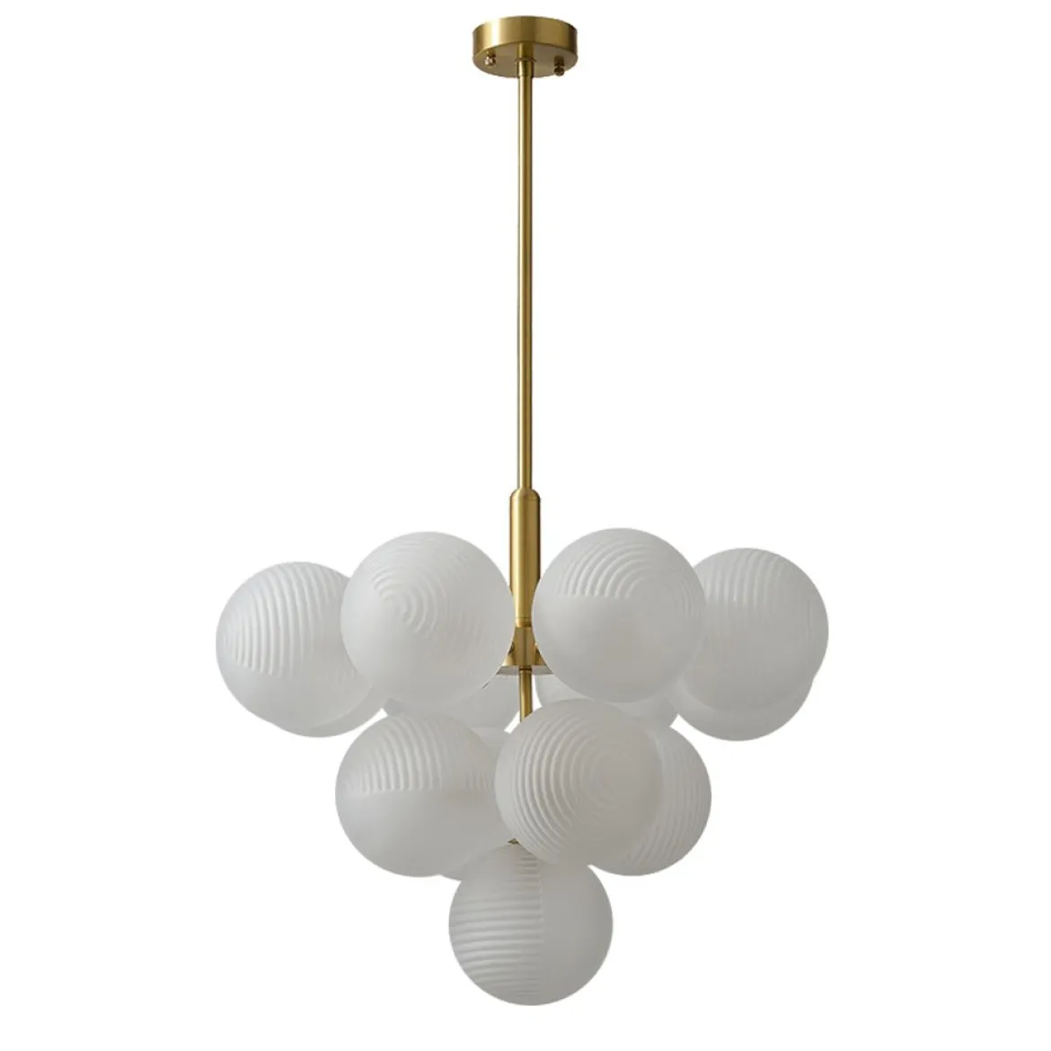 Frosted Ribbed Glass Bubble Chandelier