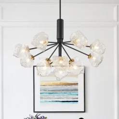 Funky Eclectic Frozen Icy Style Black Sputnik Chandelier
