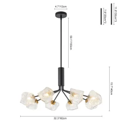 Funky Eclectic Frozen Icy Style Black Sputnik Chandelier