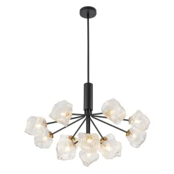 Funky Eclectic Frozen Icy Style Black Sputnik Chandelier