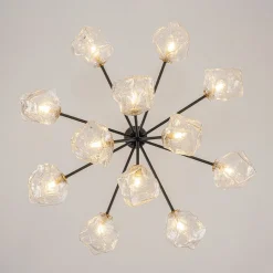 Funky Eclectic Frozen Icy Style Black Sputnik Chandelier
