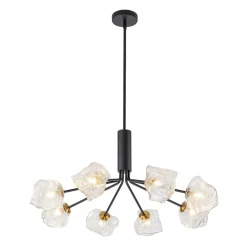 Funky Eclectic Frozen Icy Style Black Sputnik Chandelier