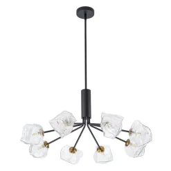 Funky Eclectic Frozen Icy Style Black Sputnik Chandelier