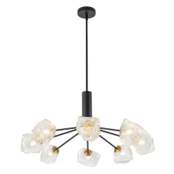 Funky Eclectic Frozen Icy Style Black Sputnik Chandelier