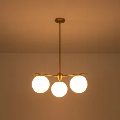 Funky Linear Sputnik Opal Glass Globe Tier Bubble Chandelier