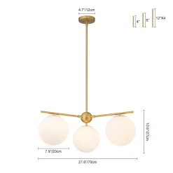 Funky Linear Sputnik Opal Glass Globe Tier Bubble Chandelier