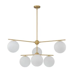 Funky Linear Sputnik Opal Glass Globe Tier Bubble Chandelier