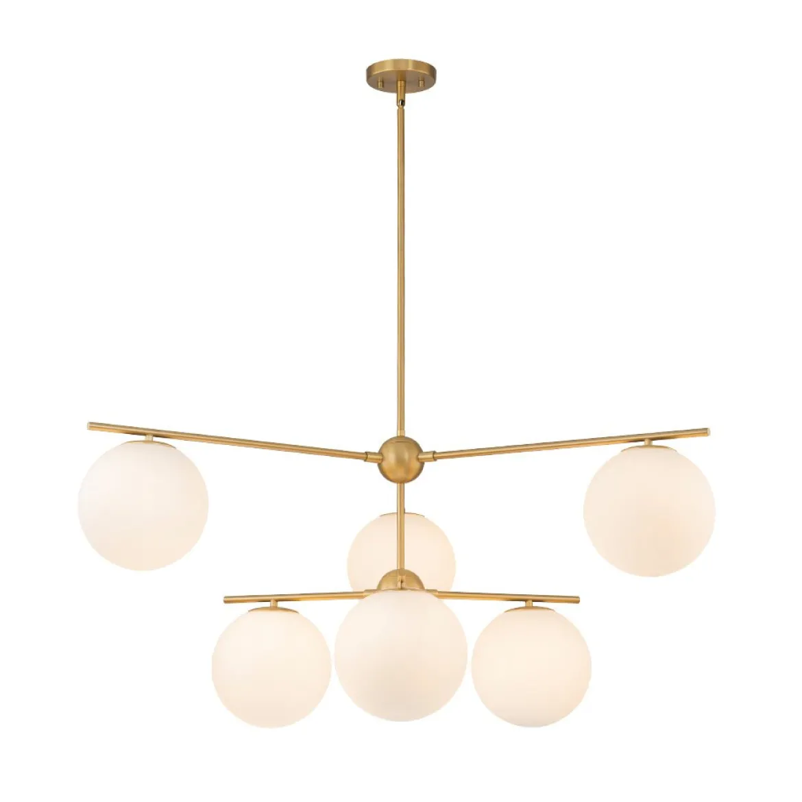 Funky Linear Sputnik Opal Glass Globe Tier Bubble Chandelier