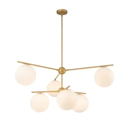 Funky Linear Sputnik Opal Glass Globe Tier Bubble Chandelier